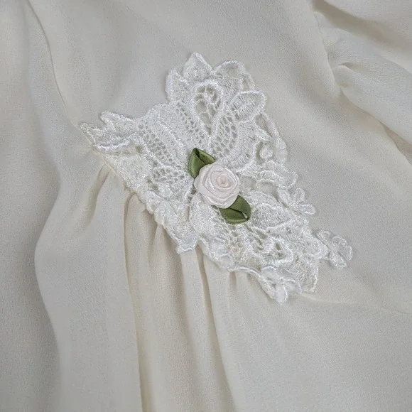 Cinema‎ Etoile Peignoir and Tank Top Women Large Cream White Cover Up Lingerie - Picture 12 of 16